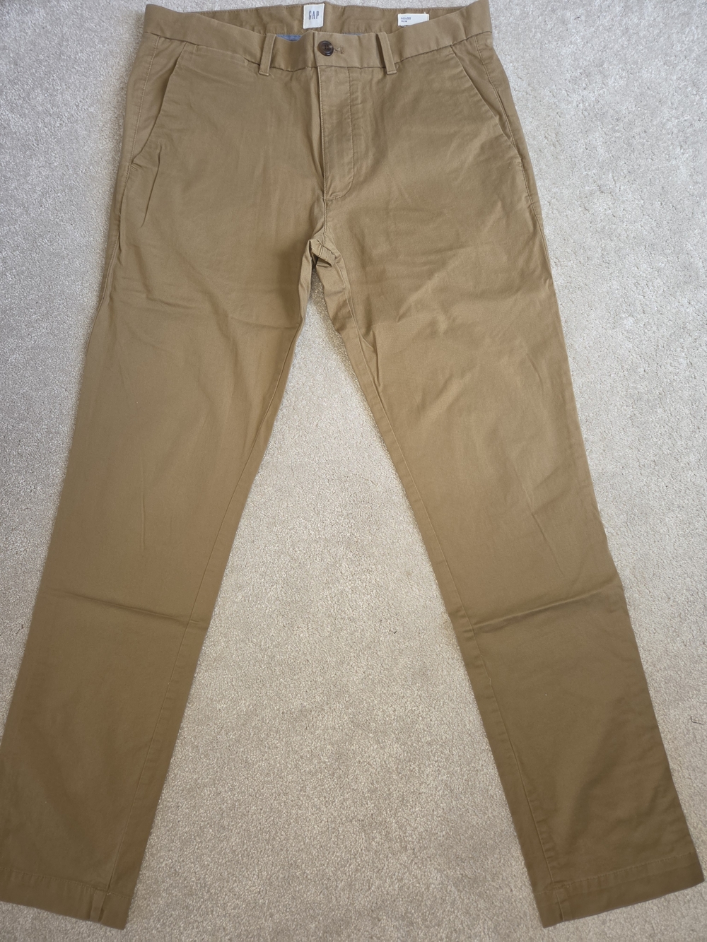 GAP Slim Straight Chino Pants in Tan Brown